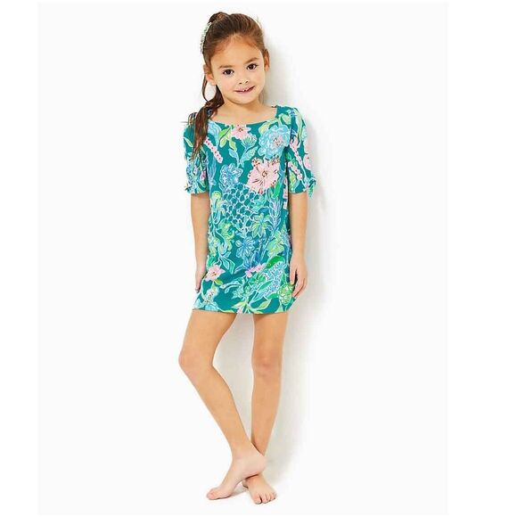 Lilly Pulitzer Girls Mini Lidia Dress Floral Printed Cotton S 4-5 Years 278558